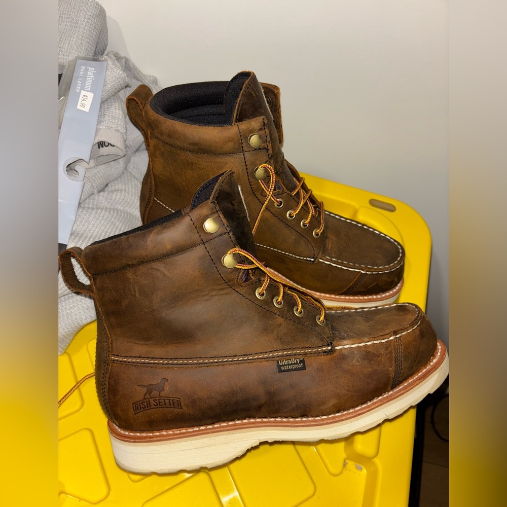 Irish Setter Tan Leather Boot ultra dry men’s 9.5